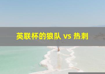 英联杯的狼队 vs 热刺